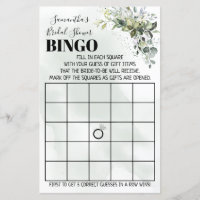 Eucalyptus Bingo Bridal shower bilingual game
