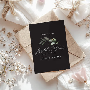 Eucalyptus black gold bridal shower  save the date