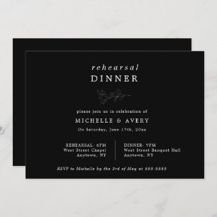 Eucalyptus Black Rehearsal Dinner Invitation