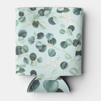 Eucalyptus Bliss: Turquoise Watercolor Pattern. Can Cooler