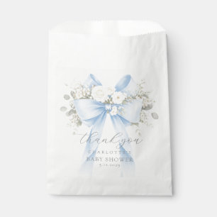 Eucalyptus Blue Bow Baby Shower Thank you Favour Bags