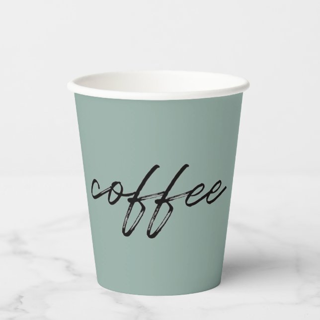 Eucalyptus Blue Disposable Coffee Cups (Front)