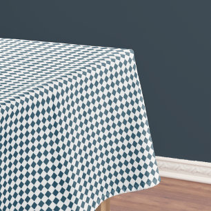Eucalyptus Blue White Chequered Pattern Retro Chic Tablecloth