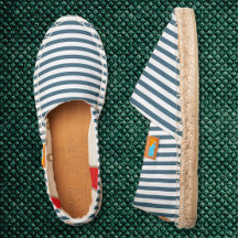 Eucalyptus Blue White Stripes Fashion Chic Slip On