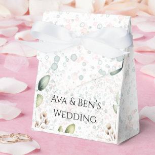 Eucalyptus Blush Alcohol Ink Wedding Favour Box