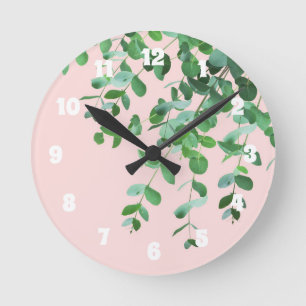 Eucalyptus Blush Green Delight #1 #foliage #decor Round Clock