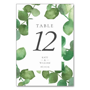 Eucalyptus Boho Greenery Floral Table Numbers