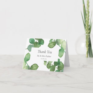 Eucalyptus Boho Greenery Wedding Thank You Card
