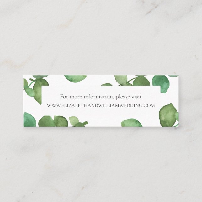 Eucalyptus Boho Greenery Wedding Website Cards (Front)