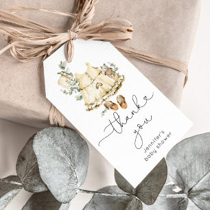 Eucalyptus boho nursery rainbows baby girl shower gift tags