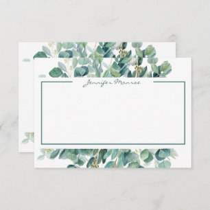 Eucalyptus border personalised lined card