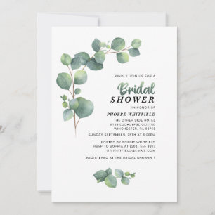 Eucalyptus Botanical Bridal Shower Greenery Invitation