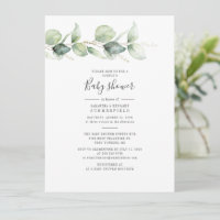 Eucalyptus Botanical Couple's Baby Shower Elegant