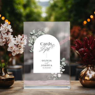 Eucalyptus botanical elegant cards gifts wedding acrylic sign