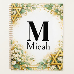 Eucalyptus Botanical Floral Gold Monogram Planner