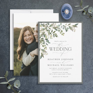 Eucalyptus Botanical Floral Watercolor Photo Invitation