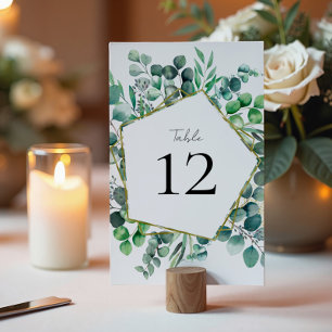 Eucalyptus Botanical Garden Greenery Wedding Table Number