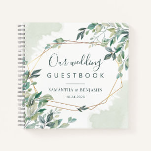Eucalyptus Botanical Geometric Wedding Guest Book