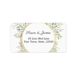  Eucalyptus Botanical Gold Frame Label