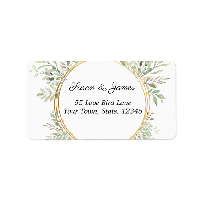  Eucalyptus Botanical Gold Frame Label (Front)
