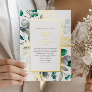 Eucalyptus Botanical Greenery Garden Wedding Gold