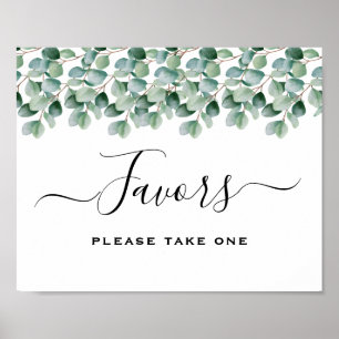 Eucalyptus Botanical Greenery Wedding Favours Sig Poster
