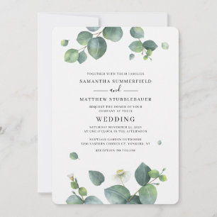 Eucalyptus Botanical Greenery Wedding Invitation