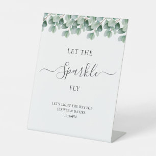Eucalyptus Botanical Greenery Wedding Pedestal Sign