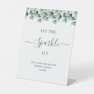 Eucalyptus Botanical Greenery Wedding Pedestal Sign