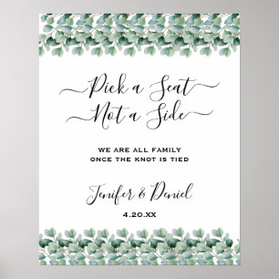 Eucalyptus Botanical Greenery  Wedding Poster
