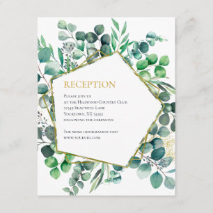 Eucalyptus Botanical Greenery Wedding Reception Enclosure Card