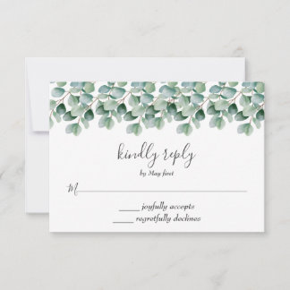 Eucalyptus Botanical Greenery Wedding RSVP Card