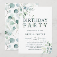 Eucalyptus Botanical Letter Birthday Party
