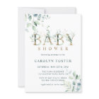 Eucalyptus Botanical Letter Gold Baby Shower