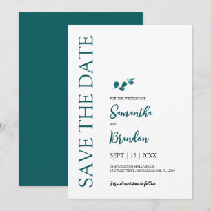 Eucalyptus botanical minimalist wedding save the date