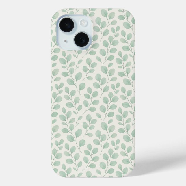 Eucalyptus Botanical Pattern Case-Mate iPhone Case (Back)
