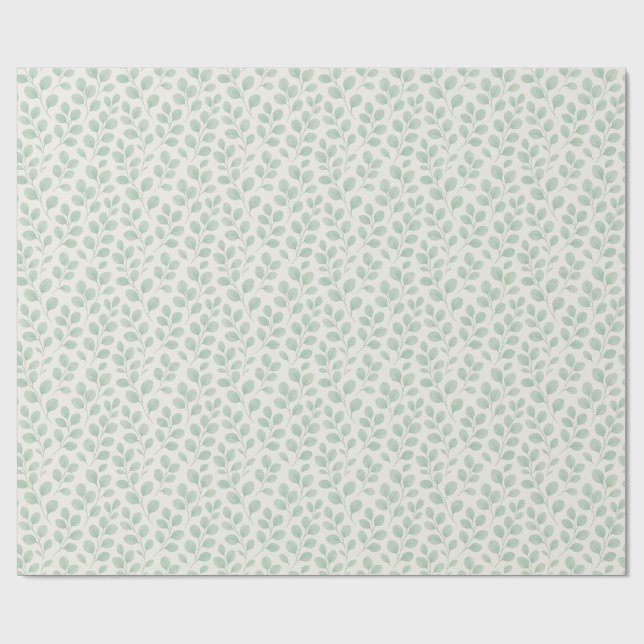 Eucalyptus Botanical Pattern Wrapping Paper (Flat)