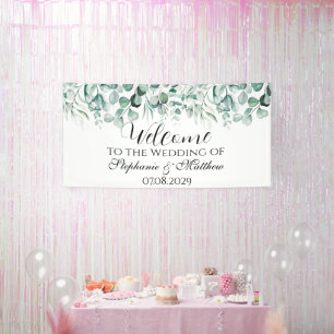 Eucalyptus Botanical Rustic Wedding Banner
