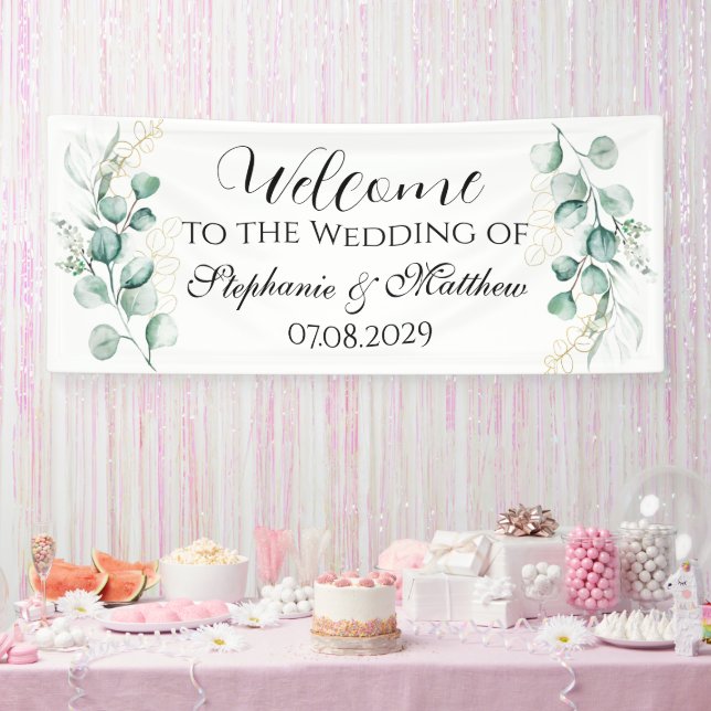 Eucalyptus Botanical Rustic Wedding Banner (Party)