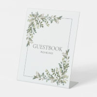 Eucalyptus Botanical Sage Green Guestbook