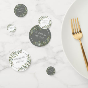 Eucalyptus Botanical Sage Green Wedding Confetti