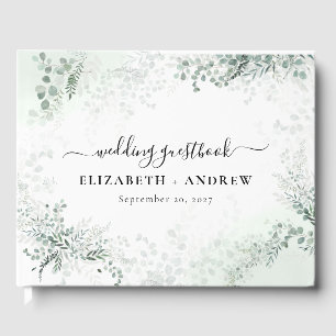 Eucalyptus Botanical Sage Green Wedding Guest Book