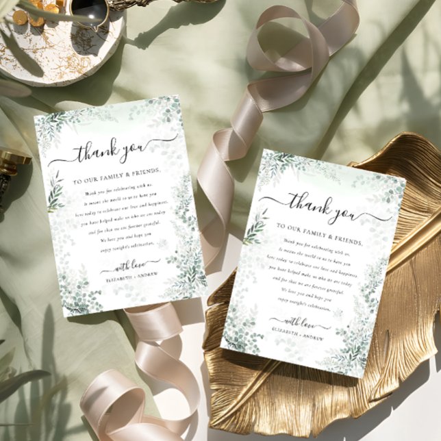 Eucalyptus Botanical Sage Green Wedding Thank You Card (Creator Uploaded)