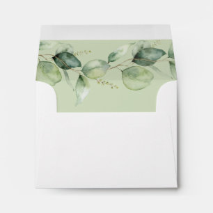 Eucalyptus Botanical Script Greenery Address Envelope