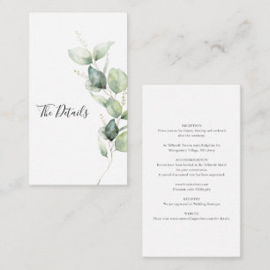Eucalyptus Botanical Script Wedding Enclosure Card