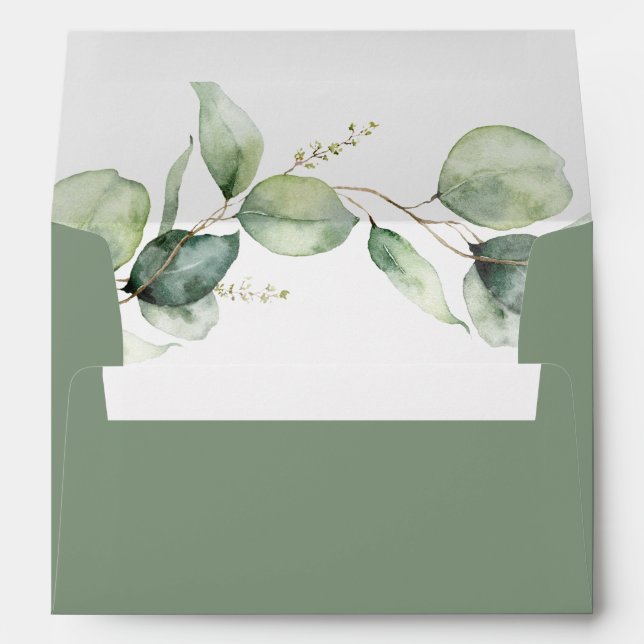 Eucalyptus Botanical Watercolor Envelope (Back (Bottom))