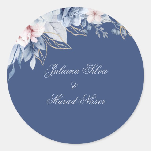 Eucalyptus Botanical Wedding Stickers Favour Label (Front)