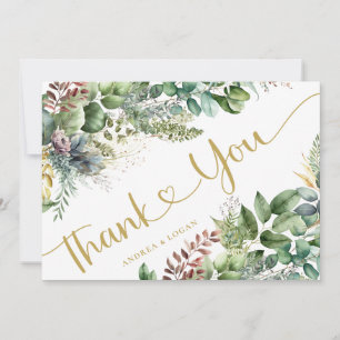Eucalyptus Botanical Wedding Thank You Cards