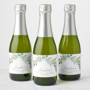 Eucalyptus Bouquet Mini Champagne Bottle Labels
