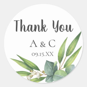 Eucalyptus Bouquet Personalised Favour Classic Round Sticker